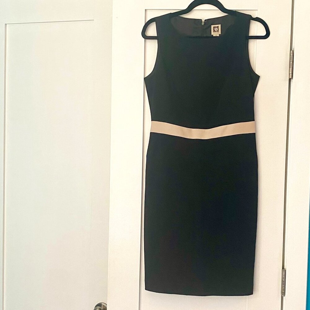 Anne Klein sleeveless black sheath dress size 4
